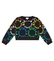 [Stella McCartney Kids] Stella McCartney Kids Logo cotton jersey sweatshirt Y 4 black