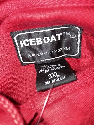 Ice Boat Ice Red 3XL Acrylic Knit 2-piece Sweatsuit Pullover Hoodie & Pants #1