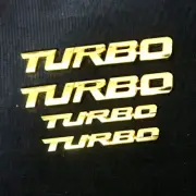2x Small + 2x Big Golden TURBO Metal Emblem Sticker Badge Decal Motors Car Coupe (for: Renault)