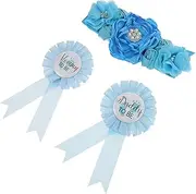 Totority Maternity Belly Belt Corsage Pin Set 3pcs Shower Sash Pregnancy Sash Set Maternity Shower