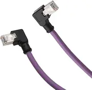 Gigabit Ethernet Network Patch Cable Cord RJ45 for EtherCAT Profinet Industrial GigE Camera Internet Router LAN Printer Laptop Computer Switch Server PoE, 20cm, Purple, Left Right Angled