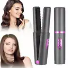 2 in 1 Cordless Hair Straighteners Curler Portable Travel Mini Hair Straighten C