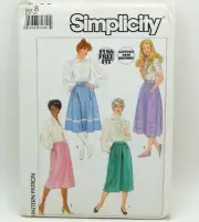 Vintage 1986 Simplicity Sewing Pattern Skirt 7435 Size 8 Uncut