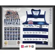 GEELONG CATS Premiership Team 2022 Hand Signed Jumper Framed Official AFL COA