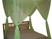 Green Four 4 Post Bed Canopy Netting Curtains Sheer Panel Fabric Corner ANY SIZE