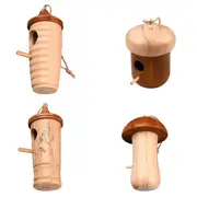 Wooden Bird Nest Cage Hummingbird Feeder House Hanging Home Garden Decorations