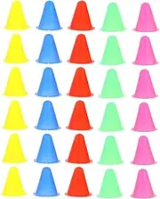 Abaodam 30Pcs Sports Marker Cones for Roller Skating Soccer Training Lightweight Portable Agility Training Equipment Bright Colors for Obstacle Courses Skill Improvement