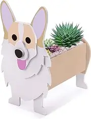 Toyswill Dog Planter Plant Pot for Outdoor Plants-Garden Dog Shaped Planter Plant Pot-Animal Storage Container Planter for Outdoor Plants Home Decor Gift (Corgi)