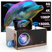 XIDU Brand 5G WiFi Bluetooth Projector Native 1080P 4K Support, 550 ANSI Lumen's