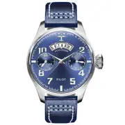 VA-2092 Date Display Decorative Dial Men Wrist Watch Casual Style Quartz Watch BLUE-BLUE COLOR