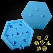 CZYY DND Dice Mold Silicone 7 Standard Polyhedral Sharp Edge Slab Mould for D&D, Tabletop RPG