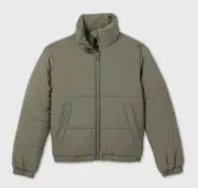 Art Class Kids Winter Green New Cropped Puffer Jacket Quilted Girls Coat S 6/6X