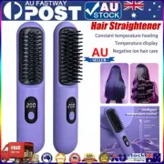 Rechargeable Mini Hair Straightener, Portable Cordless Hair Straightener Comb RH