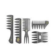 Retro Men'S Head Comb Big Back Shape Comb Wide Tooth Head Insert Comb Fork Hair Scissors Tool