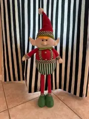 29” Standing Stuffed Elf Courtly Check Christmas Decor Elf On A Shelf