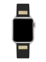 GUESS Black Frontier Silicone Crystal Apple Watch Strap