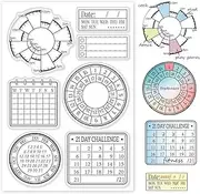 GLOBLELAND Timetable Clear Stamps Calendar Planner Daily Plan Silicone Clear Stamp Seals for Cards Making DIY Scrapbooking Photo Journal Album Decoration