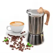 Induction Moka Pot, Stainless Steel, Stovetop Espresso Coffee Maker, 4 Cup/20...