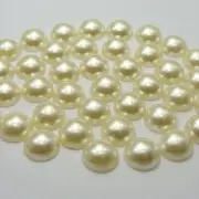 100 Ivory Acrylic Half Pearl Flatback Round Bead 12mm Scrapbook Craft
