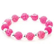 New Viva Clay Beads Girl's Hot Pink Candy Hearts Design Children's Bracelet
