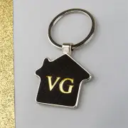 Personalised House Black Keyring