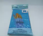 Crafters Choice | Brush Set & Carrier Gold Taklon For Craft Painting