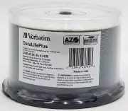 NEW VERBATIM 43754 DVD+R DL 8.5GB 8X WHITE WIDE THERMAL PRINTABLE 50PK