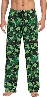 [GAIREG] Green Dinosaur Men Lounge Pants with Pockets, Pajama Bottoms for Men, Drawstring Design S-XXL