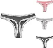 [XpigPq] Womens Thongs Underwear Cotton Soft Breathable No Show Seamless Panties Low Waist Sexy Comfy G-String Thongs 3 Pack