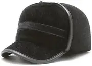 KJIASDFE Men's Flat Caps Winter Thermal Bomber Hats for Men Plus Velvet Ear Protection Earmuffs Middle-Aged Elderly Hat,Argento-6 7/8