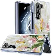 [MIDIIUGCT] for Samsung Galaxy Z Fold 6 Clear Case Magnetic,Slim Lightweight Non Yellowing Wireless Charging,Hard PC Cute case for Galaxy Z Fold 6 [Oil Painting of Tulips] MUS-CXDZ-05-21