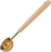 Measuring Spoon with Wooden Handle Milk Stainless Steel