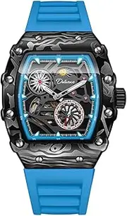 [DAXIAOYU] Fashion Flywheel Sports Watches for Men Automatic Mechanical Watch Luxury Luminous Wristwatch Moon Phase Tonneau Clock