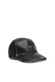 [Diesel] Diesel - Baseball cap in faux leather - Caps - Man - Black 02 Black