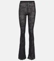 [Alessandra Rich] Alessandra Rich Embellished high-rise flared lace pants AU 8 black