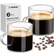 Pludyat Espresso Cups Set of 2, 4 oz Double Spouts Cup, Espresso Shot Glasses...