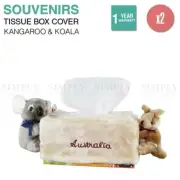 2x Australian Souvenirs Tissue Box Cover Kangaroo Koala Holder Aussie Gift Car