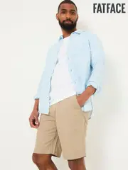 FatFace Blue Long Sleeve Linen Stripe 100% Linen Shirt (AJ5124) | $134