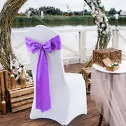Traderight 20x Multicoloured Satin Chair Sashes Covers Table Runner Fabric Decorations