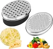 Cheese Grater with Food Storage Container and lid/Vegetable Chopper，Shredder for Cheese Vegetables Fruit (Black)