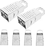 6pcs Mini Handheld Vegetable Grater Stainless Steel Slicer for Precise Shredding Slicing Portable Compact Kitchen Tool for Cheese Potato Carrot and More