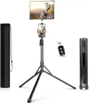 67-in iPad Tripod Stand, 360 Rotating Tablet Mount & Phone Holder, Compatible...