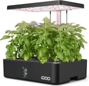 iDOO Hydroponics Growing System 12Pods Mini Herb Garden Germination Kit with LED