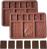 2 Pack Chocolate Bar Molds, Non-Stick Silicone Chocolate Mold, Chocolate Candy Bar Molds, Easy Release Chocolate Mold for DIY Pistachios Chocolate Bar Kitchen Baking