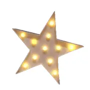 Catzon Decorative Led Light Up Number Letters White Plastic Marquee Number Lights Sign Party Wedding Decor Battery Operated (Star)