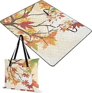 Yoogain Beach Essentials Water Resistant Beach Beach Blankets Waterproof Sandproof for Family Couples Gift Autumn Maple Leaves Yellow 60x80in