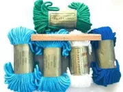 Vintage CRAFTY CORD Macrame Braid Craft Cord Polypropylene Blue green White LOT
