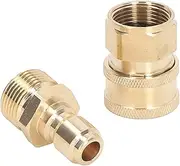 High Pressure Washer Fittings Adapter Connectors Standard Quick Set Telescopic Rod Surface Cleaner Pump Brass Stainless Steel 5000PSI (M22x1.5mm Male Thread Plug Female Thread