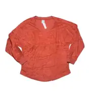 Victoria's Secret PINK Varsity Beach Terry V Neck Top Amber Clay Size Medium