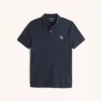 在飛比找Yahoo奇摩購物中心優惠-A&F 熱銷刺繡麋鹿短袖Polo衫-深藍色